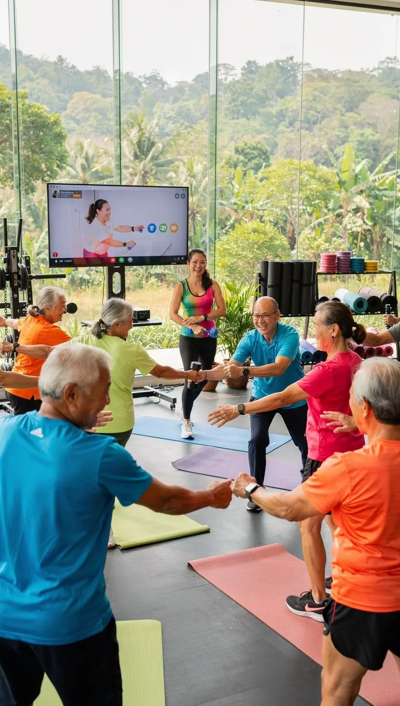 การออกกำลังกายแบบคาร์ดิโอในกลุ่มผู้สูงอายุริมชายหาด